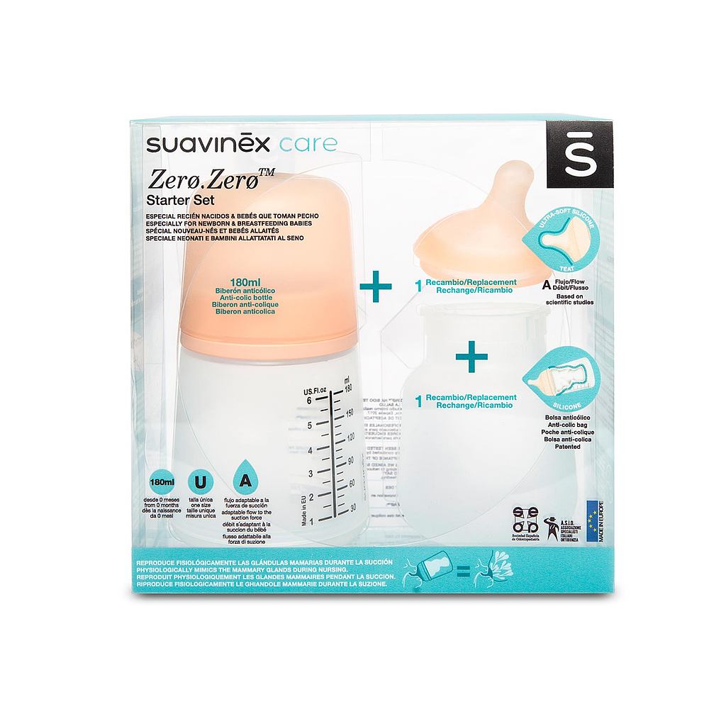 SET BIBERONES ZERO 270 S TM+TET+BOLSA EXP