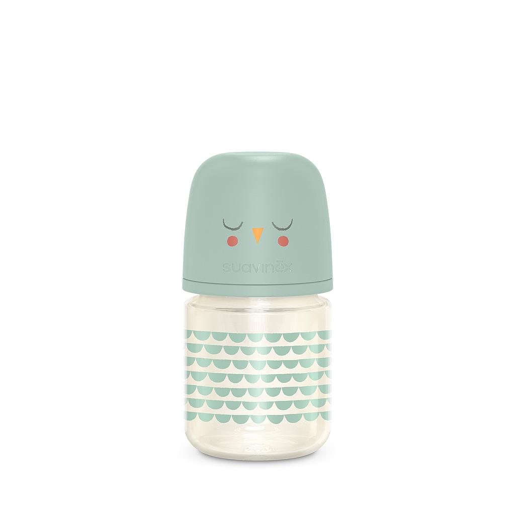 BIBERÓN VIDRIO 120ML BONHOMIA FEATHER VERDE