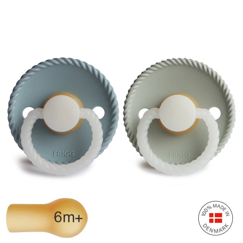 Pack 2 Chupetes FRIGG Night Latex ROPE 6m+ St.Blue/Sage