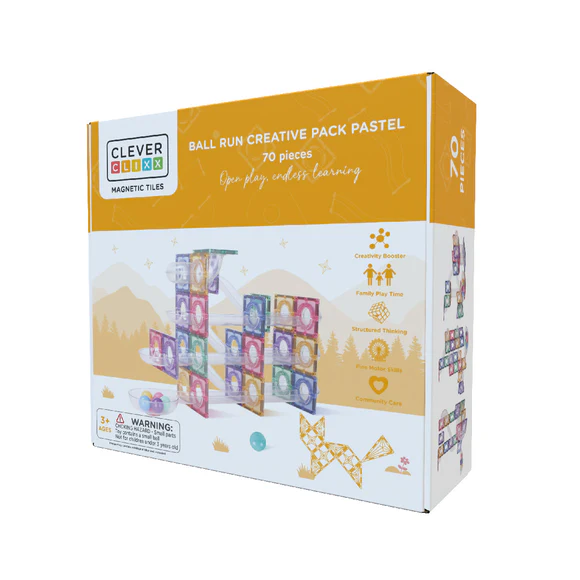 CLEVERCLIXX PISTA DE BOLAS PASTEL 70 piezas
