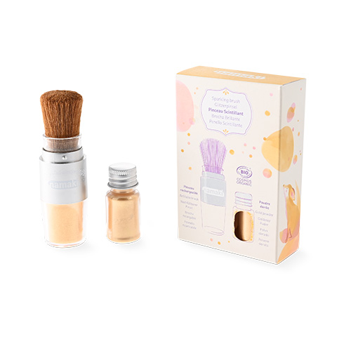 POLVOS BRILLANTES DORADOS + PINCEL MAGICO