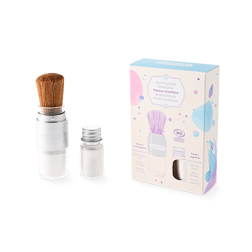 POLVOS BRILLANTES PLATEADOS + PINCEL MAGICO