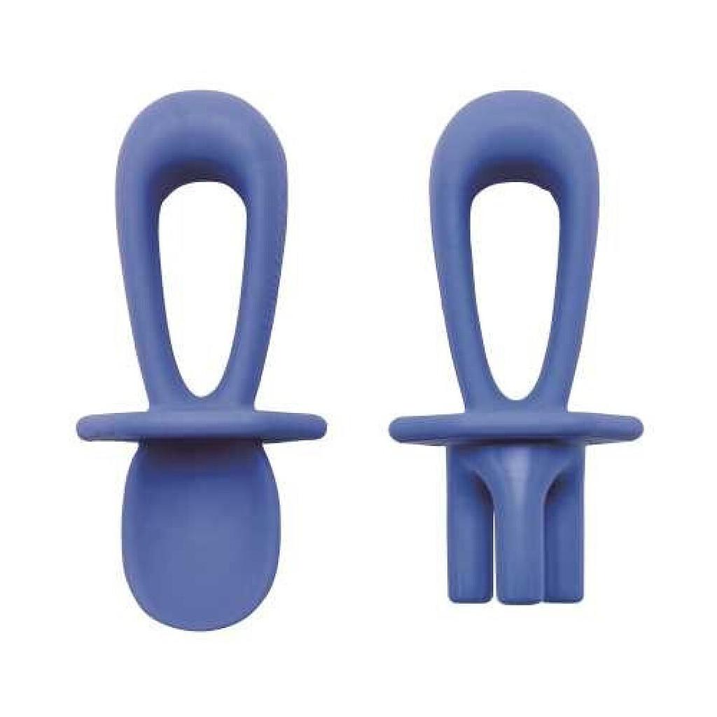 CUBIERTOS DE APRENDIZAJE SILICONA AZUL