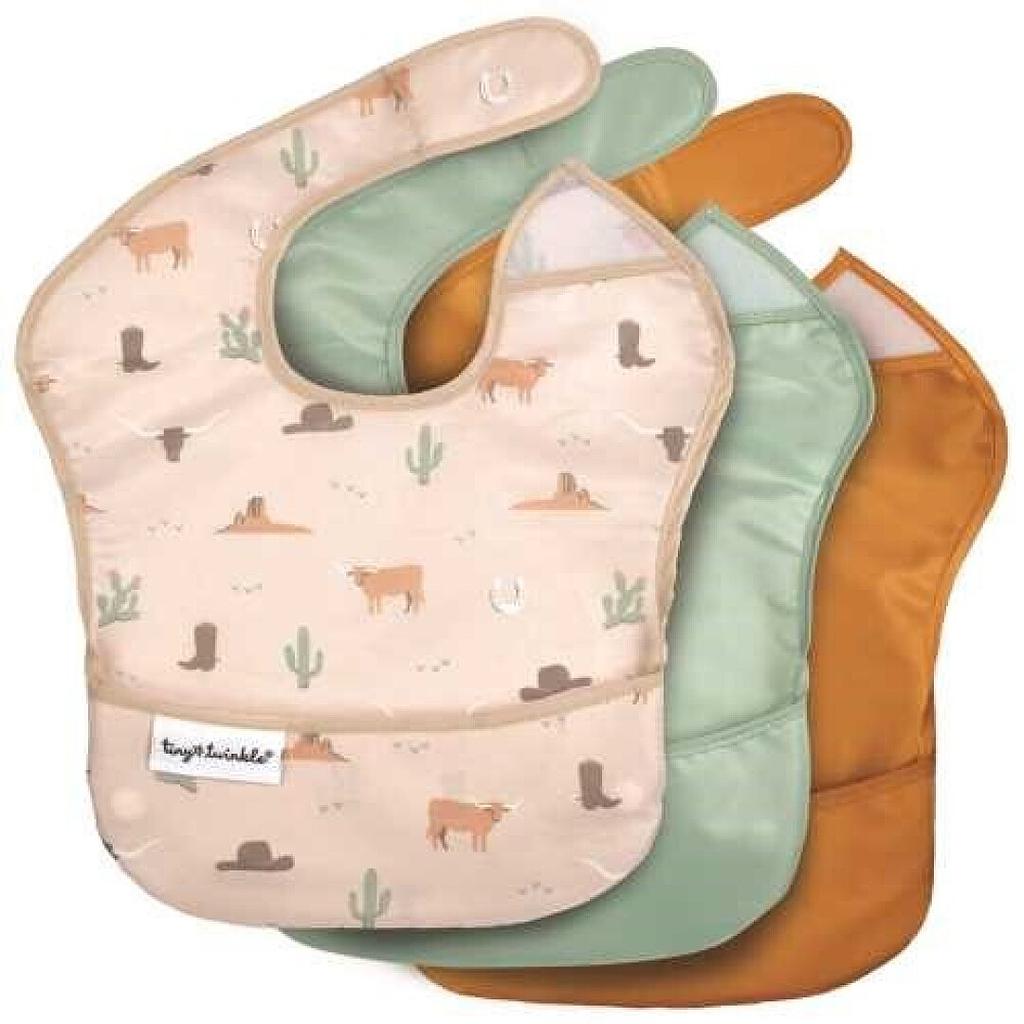 PACK 3 BABEROS COWBOY+ORANGE+VERDE SAGE 6-24M