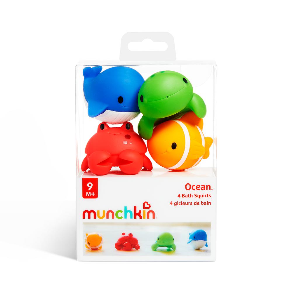 MUNCHKIN Pack Ocean - 4 unidades de animales marinos lanzachorros 