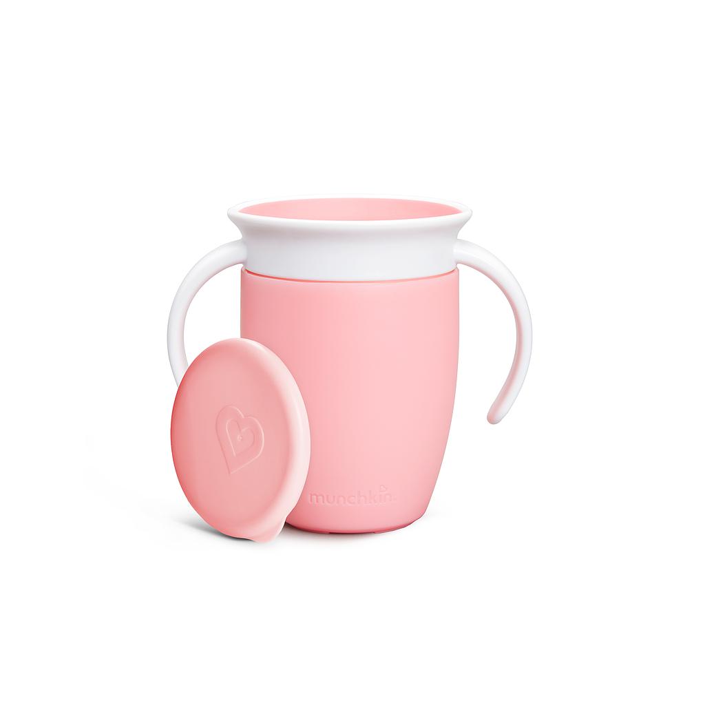 MUNCHKIN Miracle 360º - Taza antigoteo con asas y tapa 200ml rosa