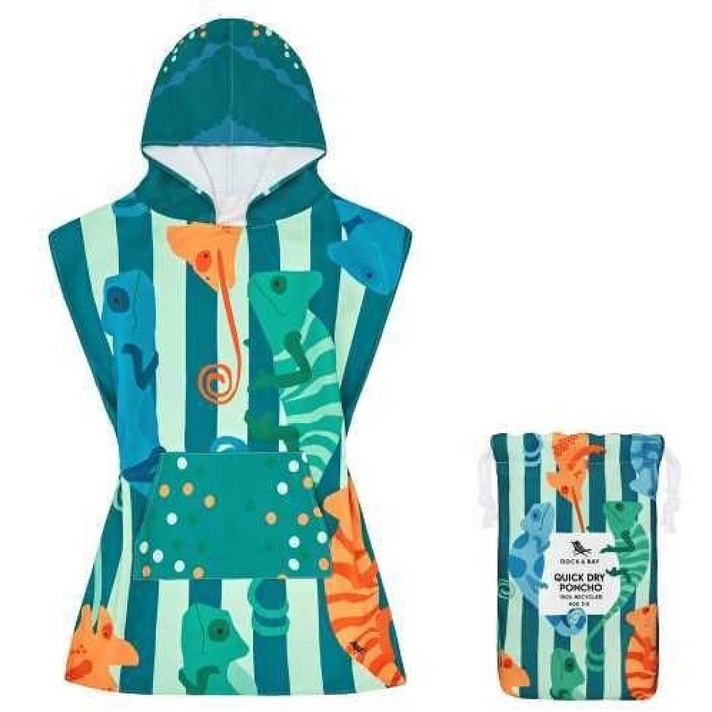 PONCHO DOCK&amp;BAY CAMALEON 3-5 AÑOS