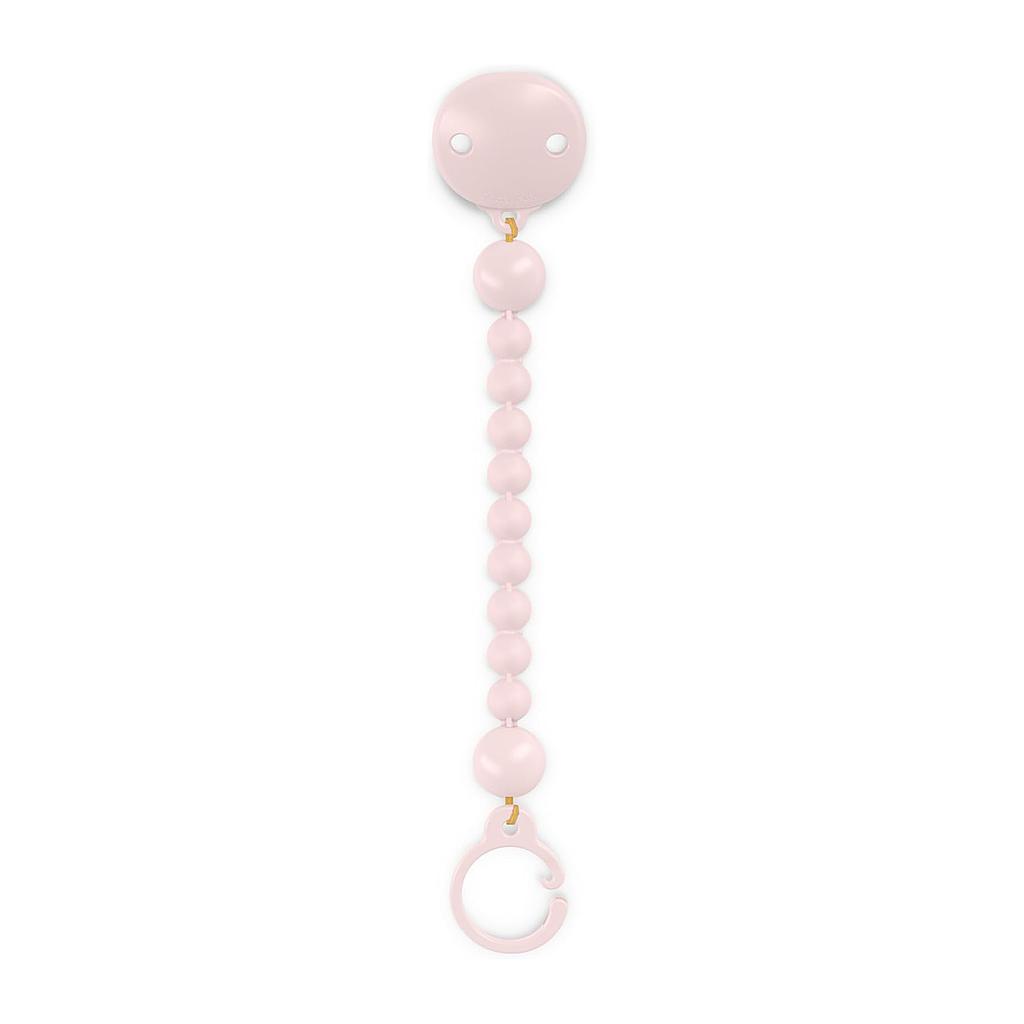 CADENA CHUPETE C/BROCHE BOLITAS SILICONA ROSA SOFT