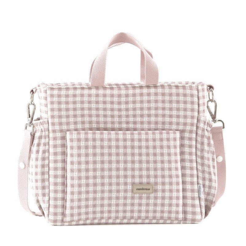 BOLSO MATERNAL PACK VICHY ROSA