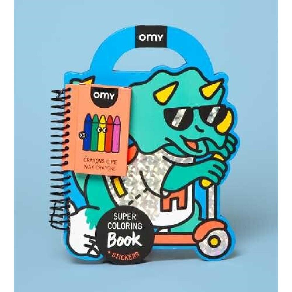 OMY LIBRO CON PINTURAS Y PEGATINAS DINOS
