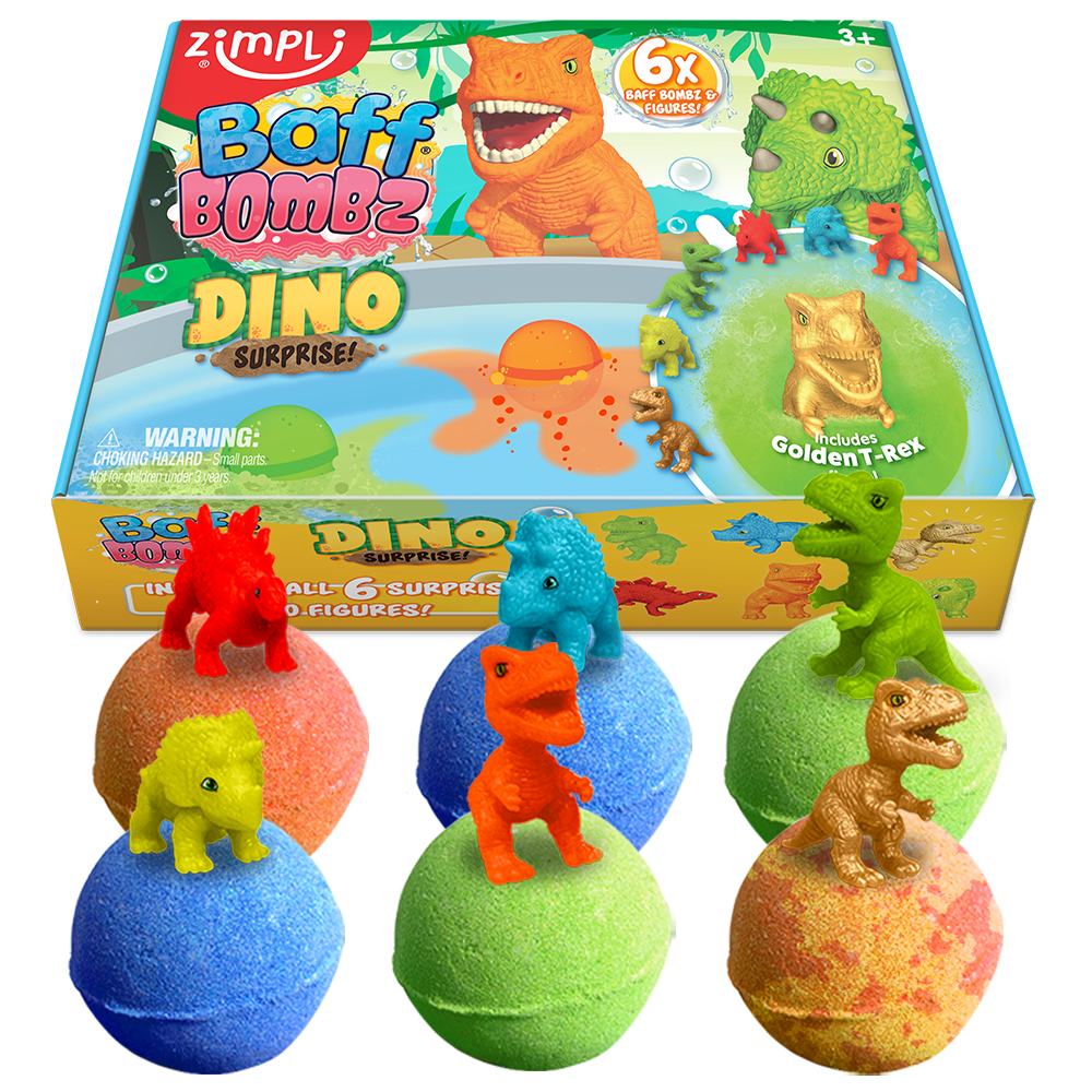PACK 6 BOMBAS DE BAÑO SURPRISE DINOS