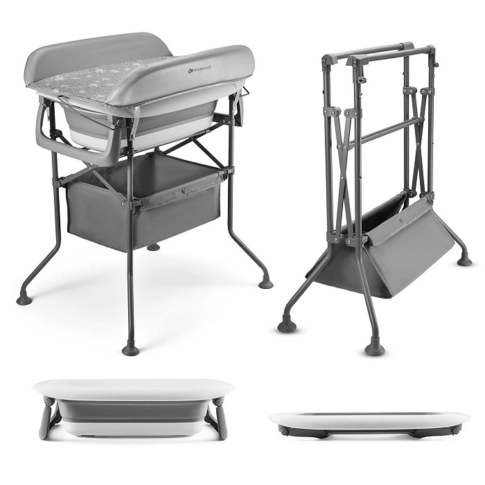 BAÑERA PLEGABLE CON CAMBIADOR BUBLY GRIS
