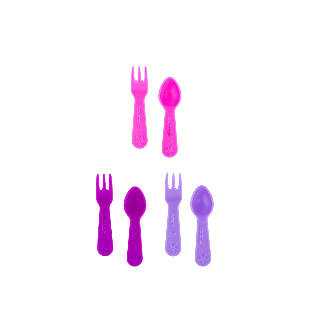LUNCH PUNCH SET MINI TENEDOR &amp; CUCHARA BLUSH