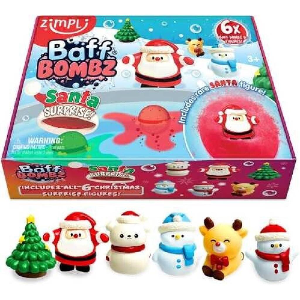 PACK 6 BOMBAS DE BAÑO SURPRISE SANTA CLAUS