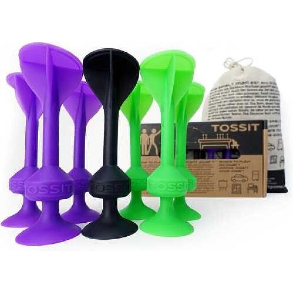 TOSSIT 7 DARDOS SILICONA STARTER VERDE + MORADO