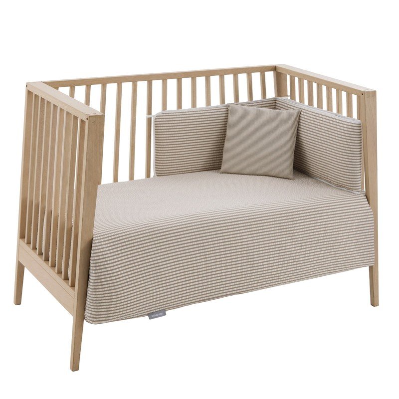 JGO. 2 PCS. FUNDA NORDICA+PROTECTOR  CUNA 60 DERBY BEIG