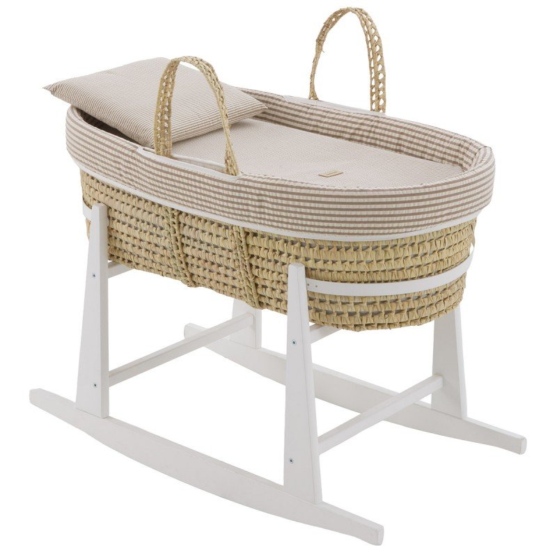 CAPAZO ACOLCHADO BEBE MIO CUCO DERBY BEIG+PATAS BALANCIN BLANCO