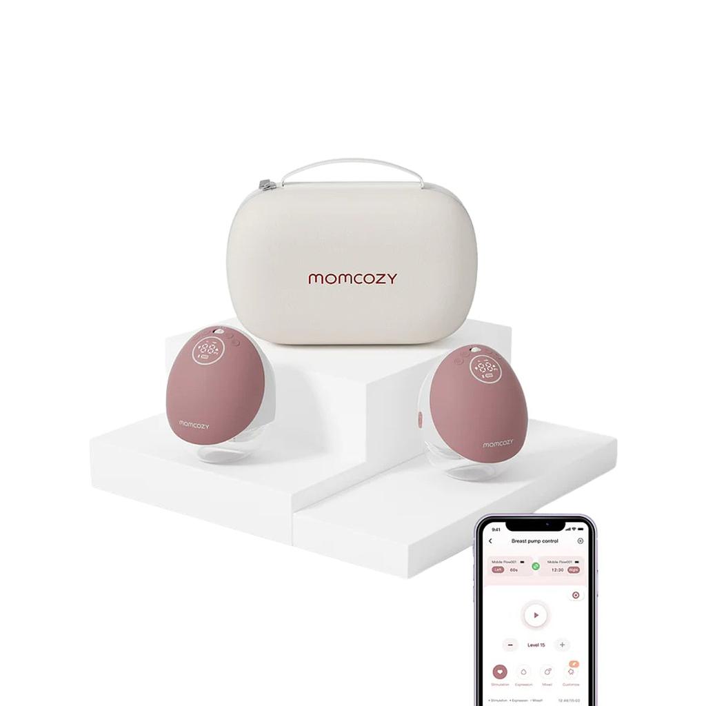 MOMCOZY SACALECHE DOBLE PORTATIL M9 UNICO GRANATE