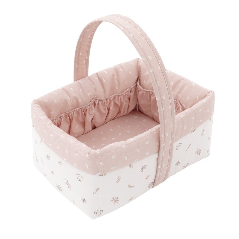 CANASTILLA ACOLCHADA 22,5X29X29CM CALMA ROSA
