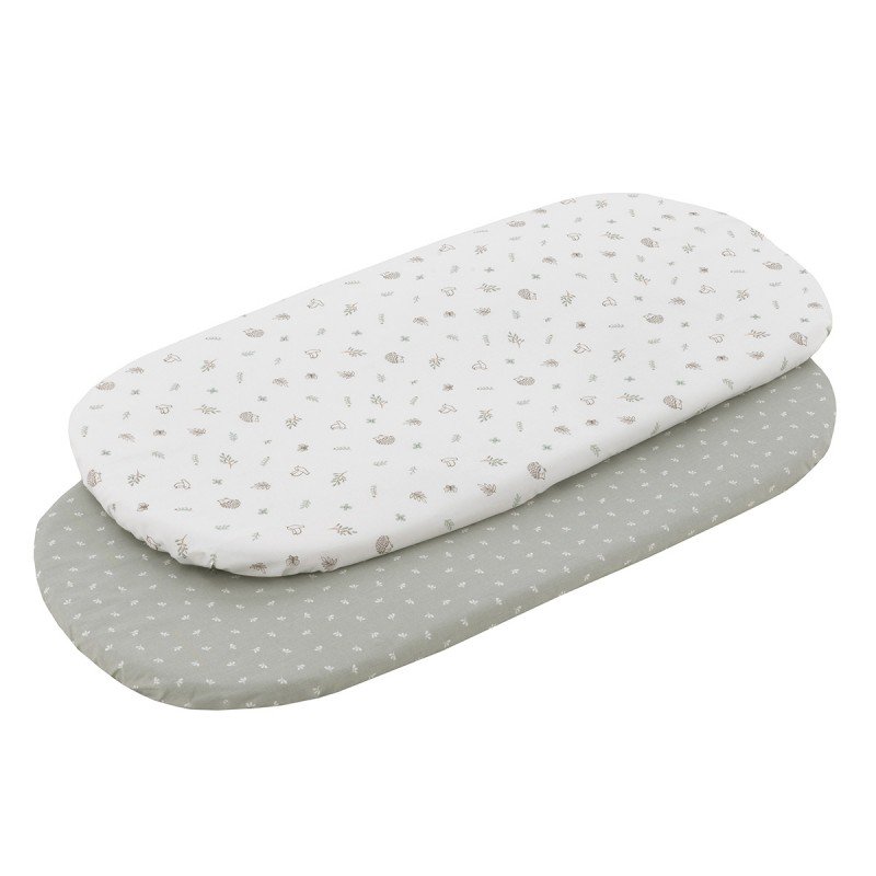 SABANA BAJERA CAPAZO PACK 2 UD. 35x80x7 CM CALMA VERDE