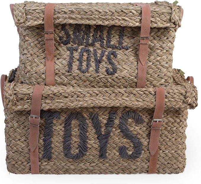 SET DE 2 CESTAS DE JUGUETES RATAN GRIS