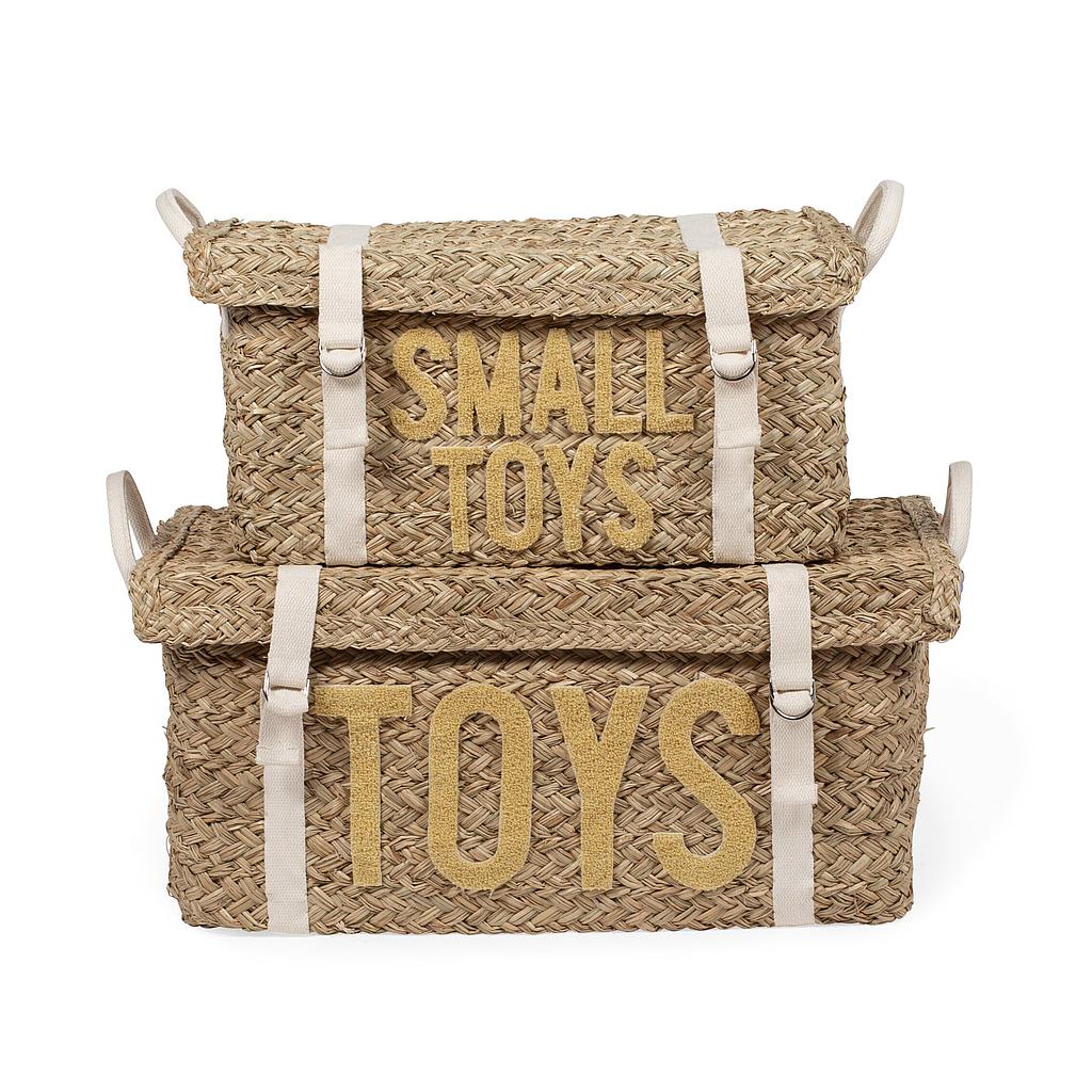 SET DE 2 CESTAS DE JUGUETES RATAN YELLOW