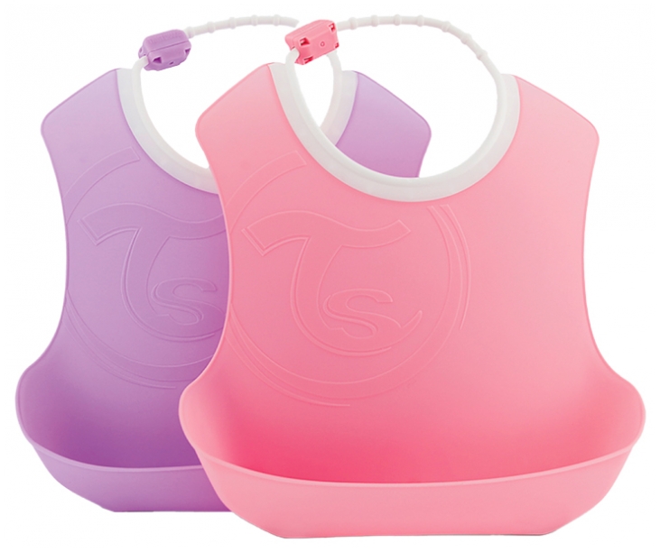 BABERO BIB 4M+ PASTEL ROSA/LILA