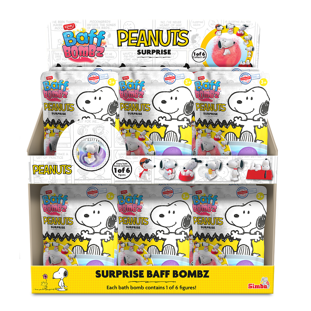 DISPLAY 24 UN. BOMBAS DE BAÑO SURPRISE SNOOPY