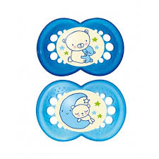 MAM CHUPETE NIGHT LATEX 6M+ 2UNDS