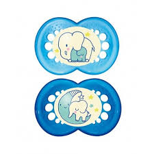 MAM CHUPETE NIGHT SILICONA 6M+ 2UNDS
