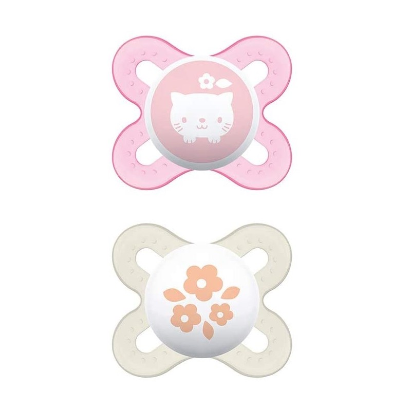 MAM CHUPETE START 0+ SILIC 2 UNDS ROSA