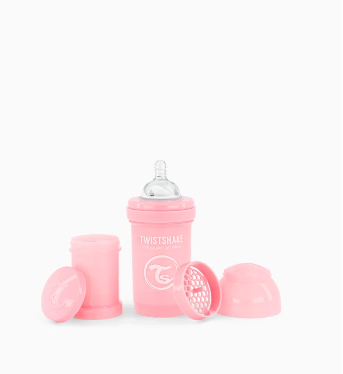 TWISTSHAKE BIBERON 180ML PASTEL ROSA