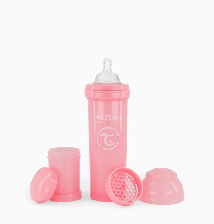 TWISTSHAKE BIBERON 330ML PASTEL ROSA +4M