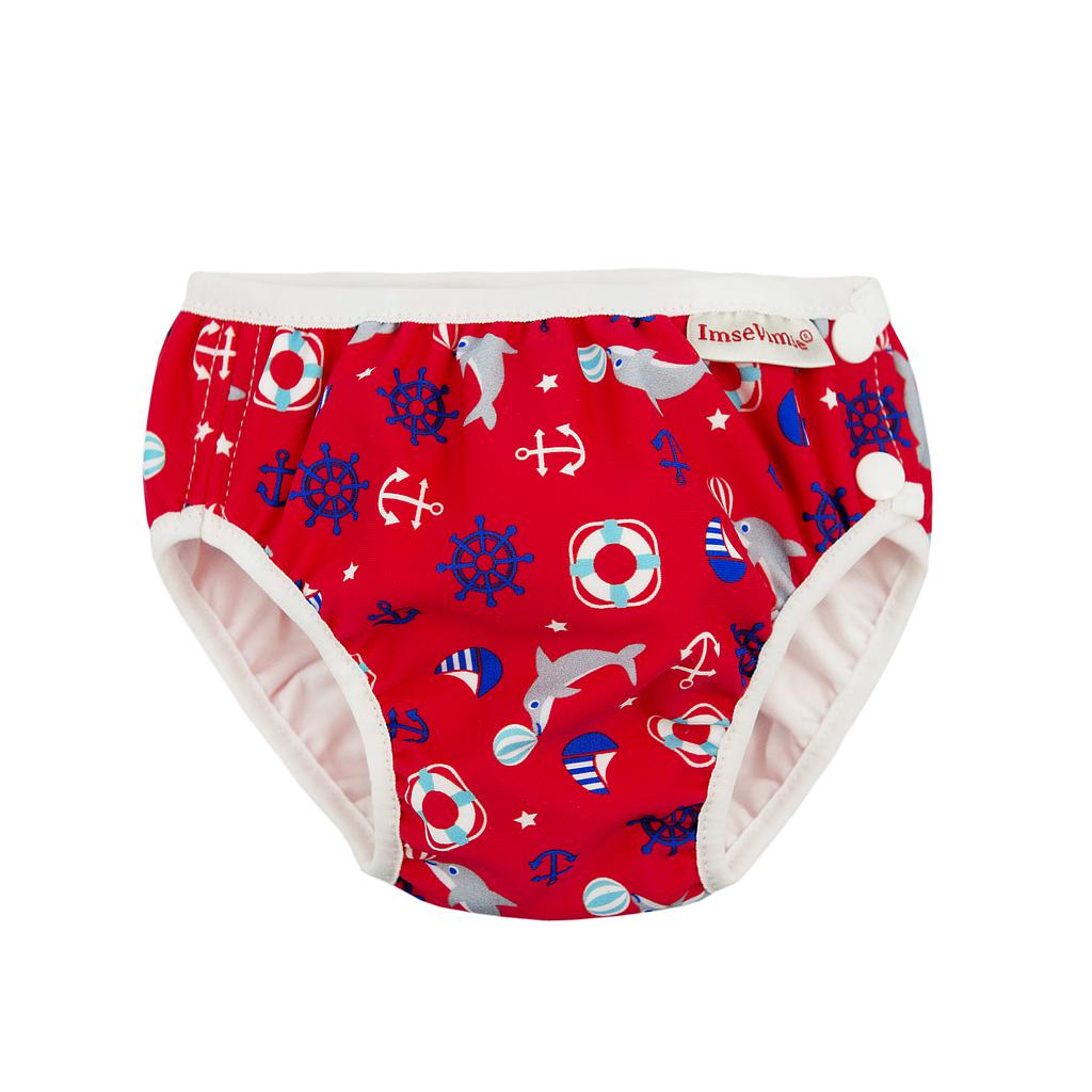 BAÑADOR PAÑAL ROJO MARINO T.M