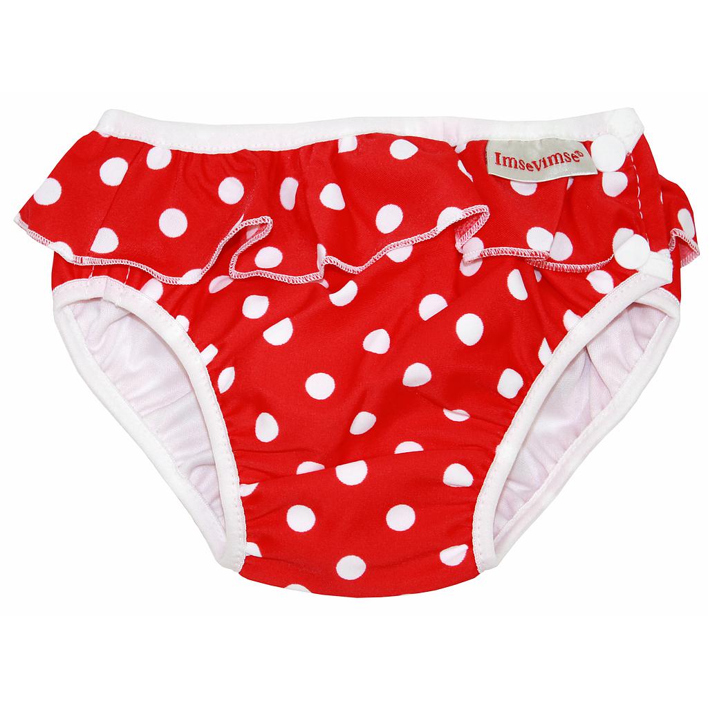 BAÑADOR PAÑAL LUNARES ROJO T.XL