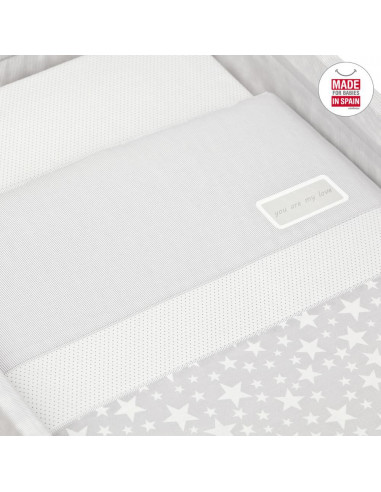 SABANA CAMITA 3PCS 80X120 STAR GRIS