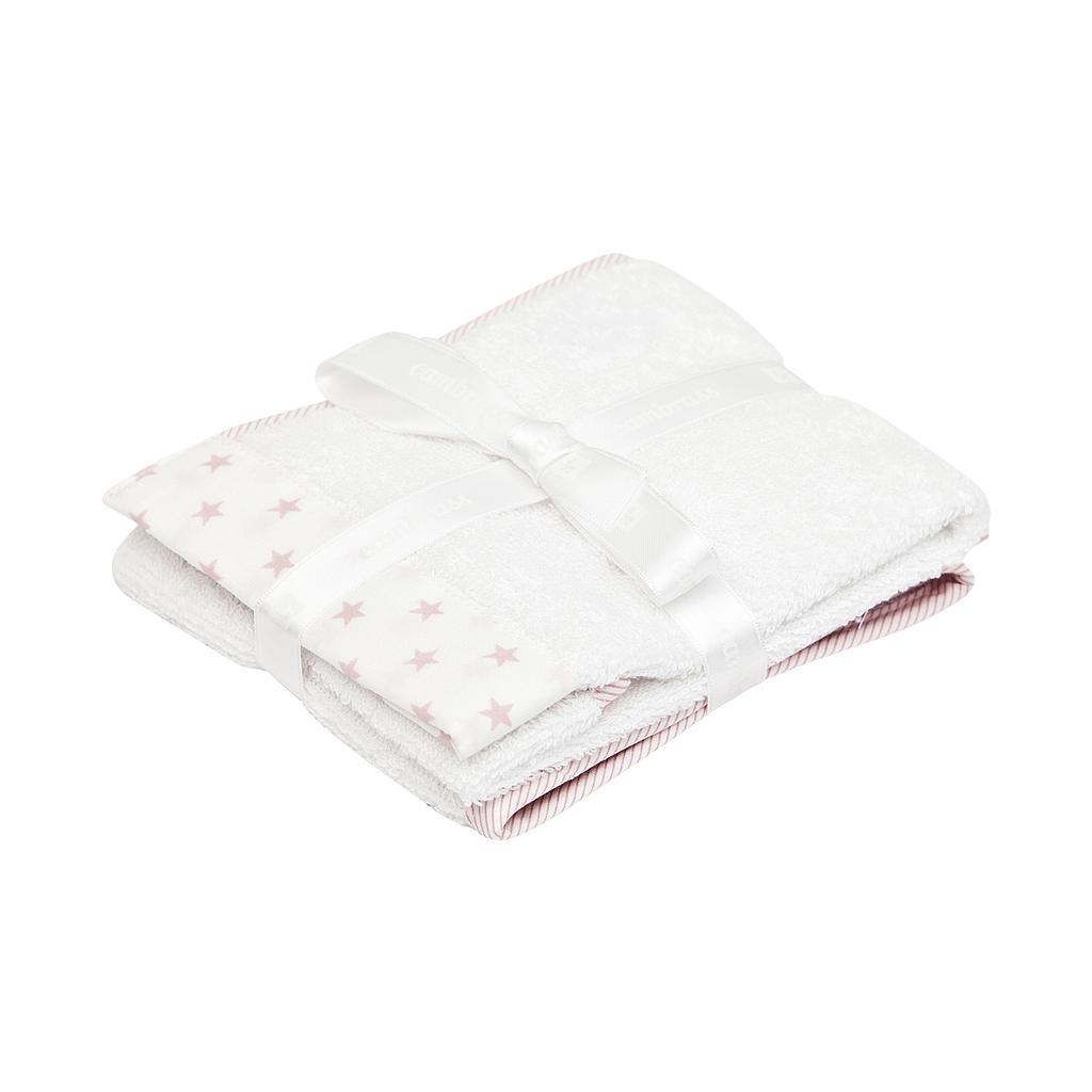 JUEGO DE 2 TOALLAS 25X35CM STAR ROSA