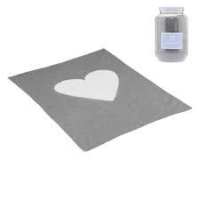 MANTA ALGODON 80X100CM CUORE GRIS