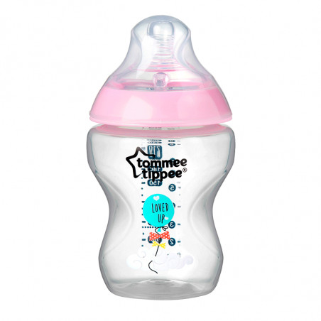 BIBERON CTN 260ML DECORADO ROSA LILA