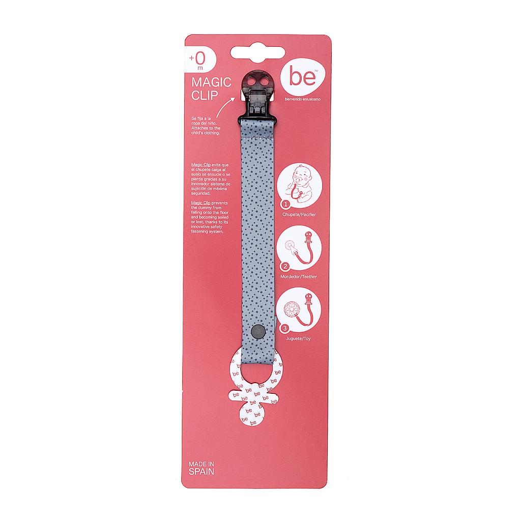 CADENA CHUPETE BE DOTTED GRIS