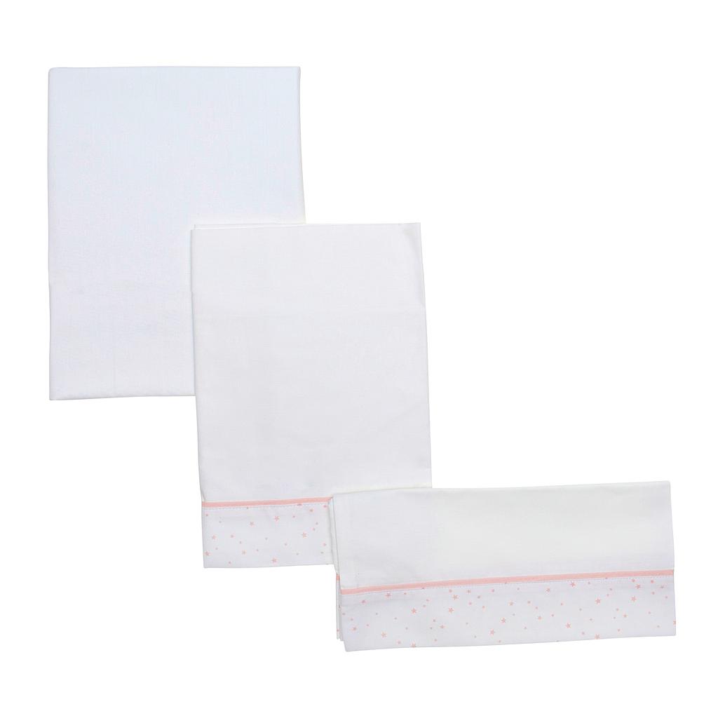 SABANA CUNA 3 PCS CUNA 70 ASTRA ROSA