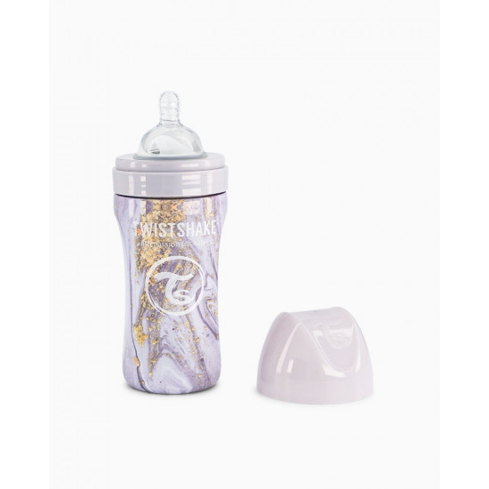 BIBERON ACERO ANTICOL.330ML MARBLE GREY +4M