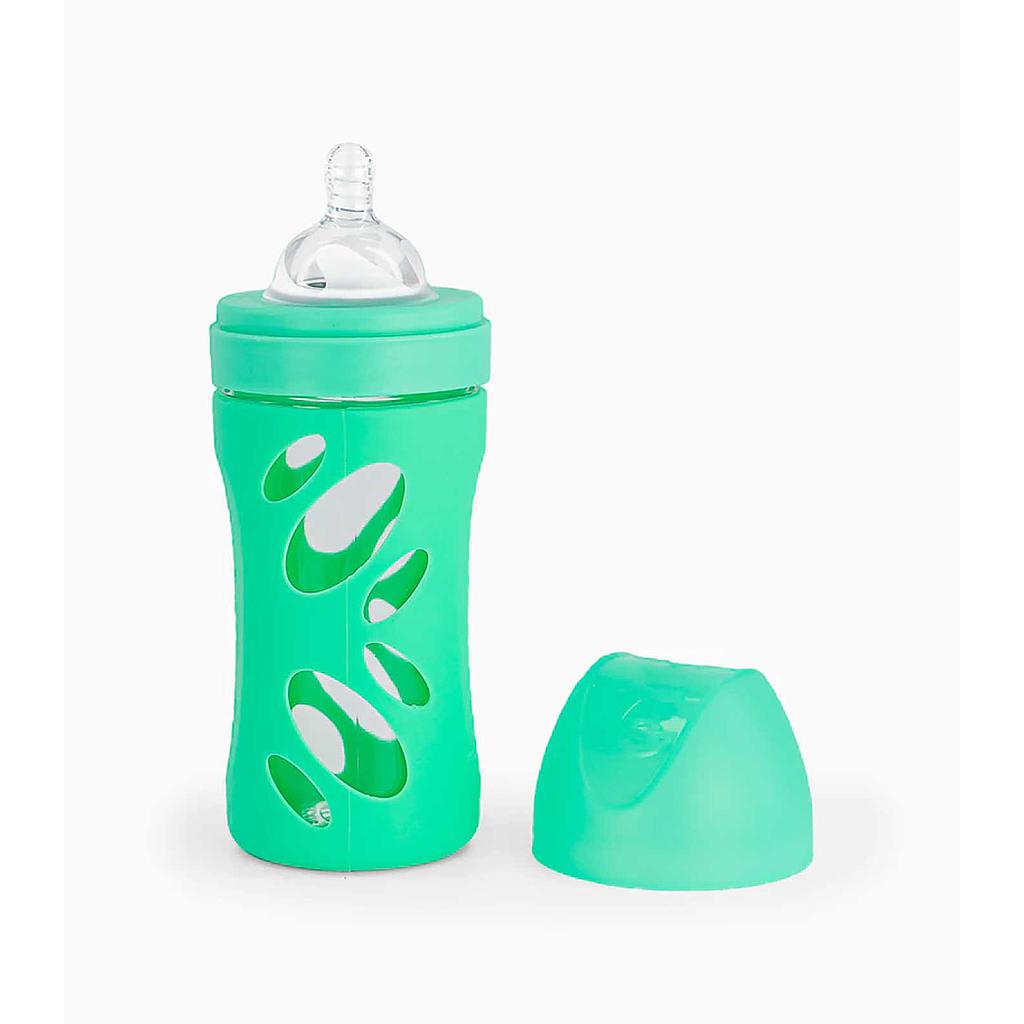 BIBERON CRISTAL ANTICOL.260ML PASTEL VERDE +2M