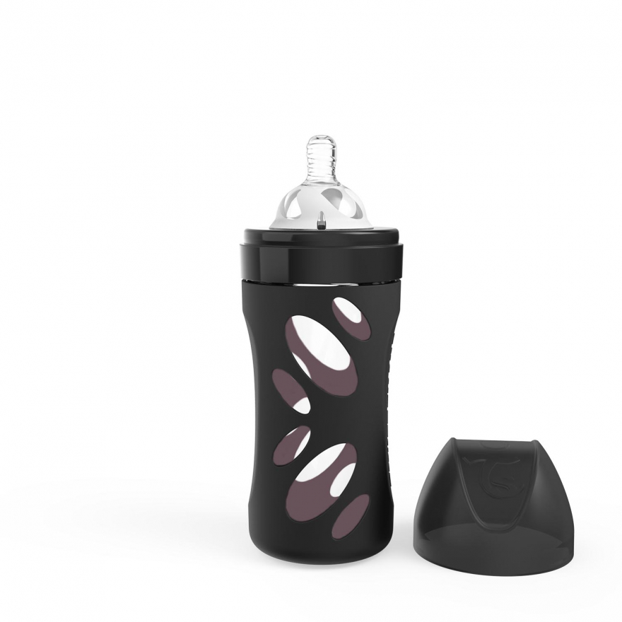 BIBERON CRISTAL ANTICOL.260ML PASTEL NEGRO +2M