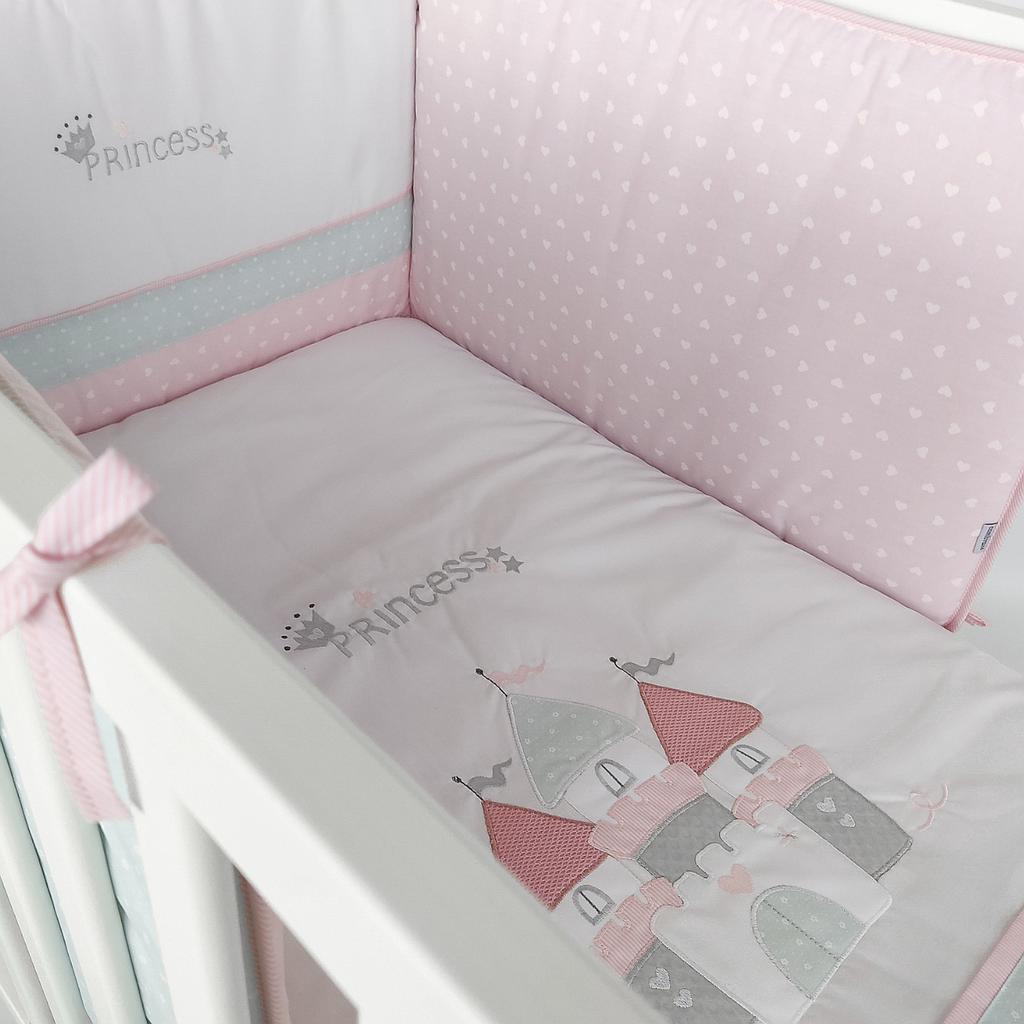 COLCHA+PROTECTOR CUNA 60 CASTI ROSA