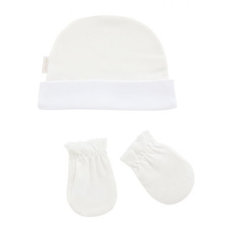 JUEGO GORRO Y MANOPLAS LISO BEIGE