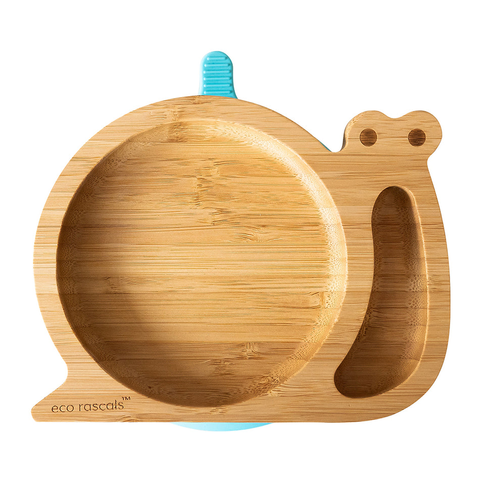 PLATO BAMBOO CARACOL AZUL ECO RASCALS