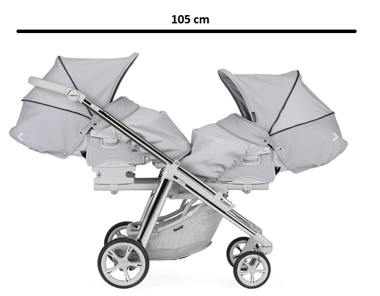SILLA GEMELAR DUPLA CONVERTIBLE KP051 CROMADO/GRIS TOPO