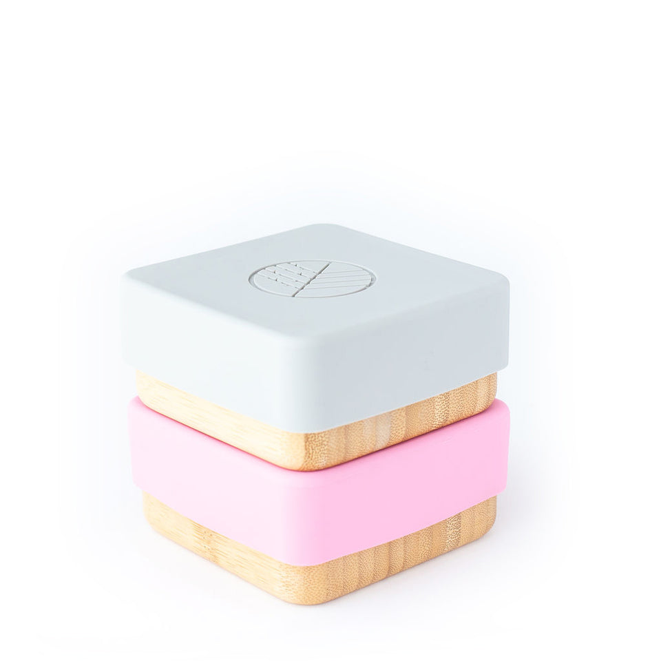 PACK SNACK BAMBOO 2 UNDS ROSA GRIS ECO RASCALS