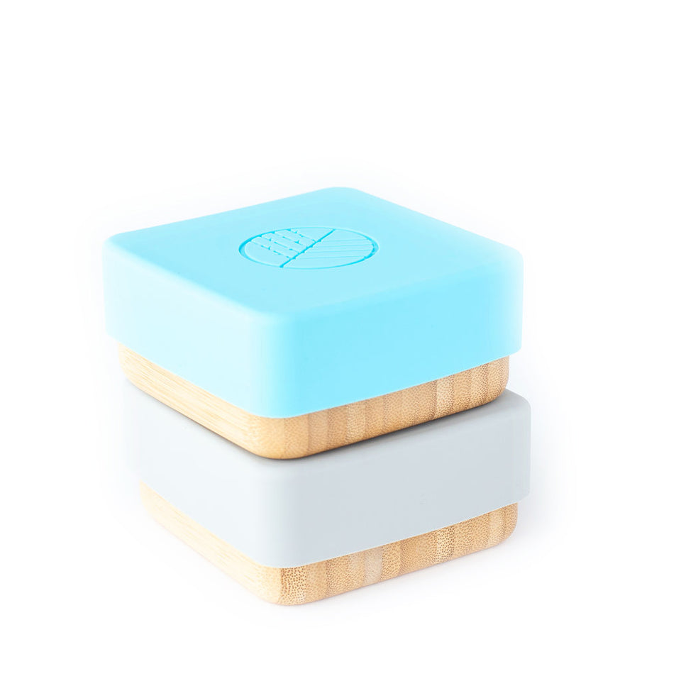 PACK SNACK BAMBOO 2 UNDS AZUL&amp;GRIS ECO RASCALS